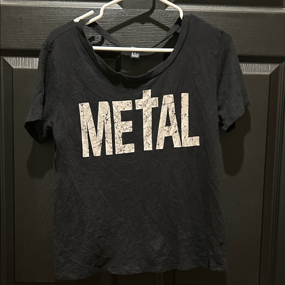 Forever 21 Black 'METAL' Graphic Tee
